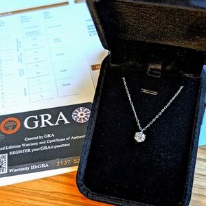 NEW ❤️ 1 carat Moissanite Diamond Pendant CERTIFIED gem necklace 18k Gold Plated